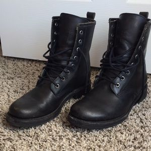 Frye black combat boots